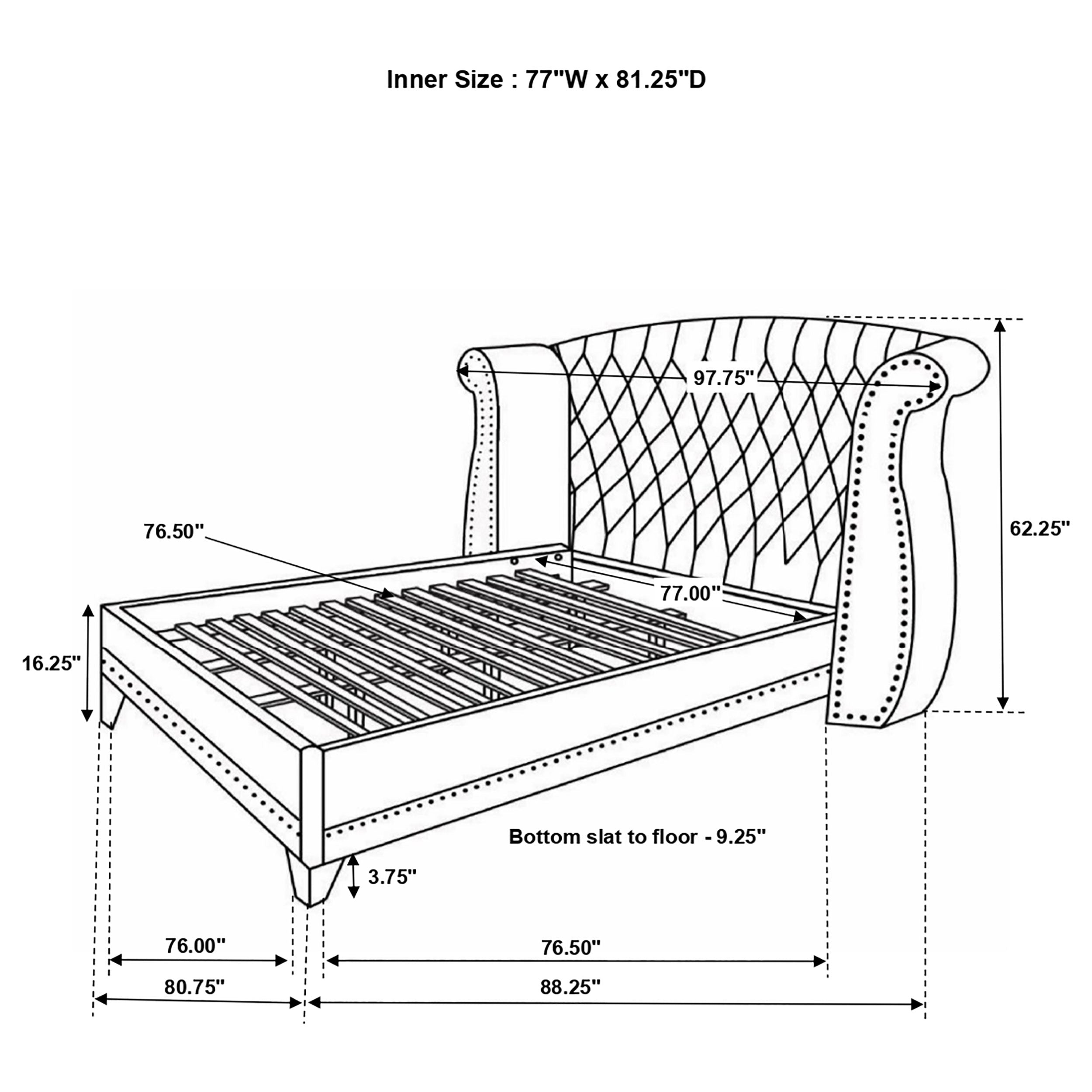 Coaster Barzini Wingback Tufted Bed White Cal King