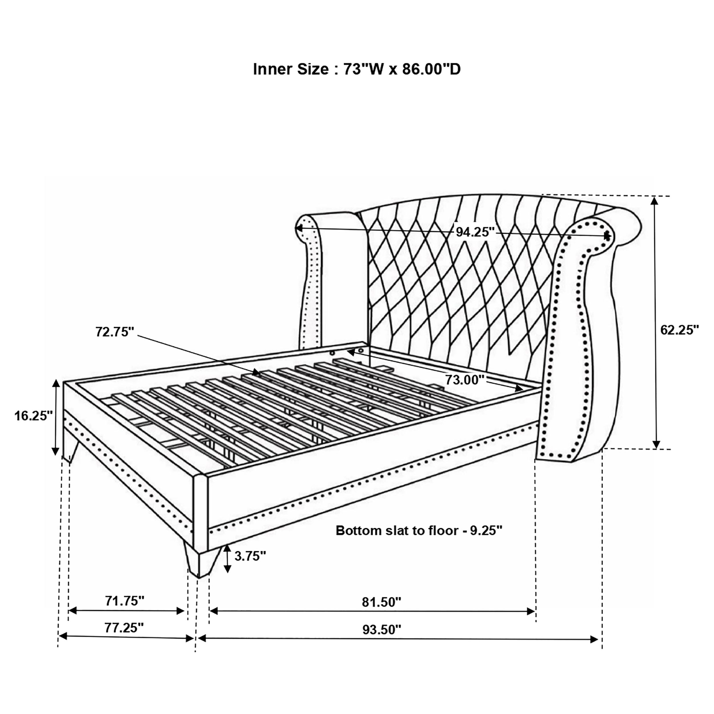 Coaster Barzini Wingback Tufted Bed White Cal King