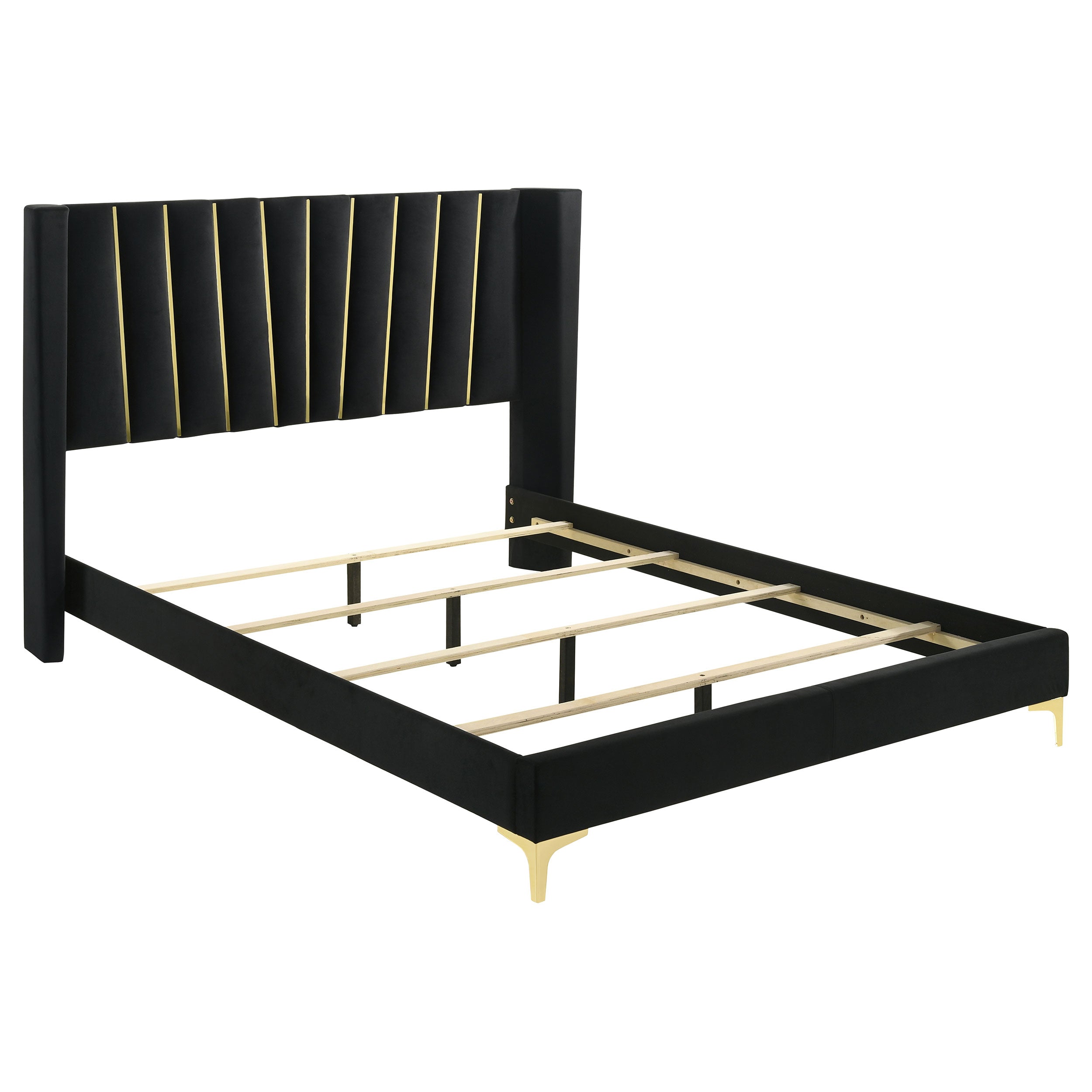 Coaster Kendall Upholstered Tufted Panel Bed Black King