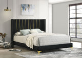 Coaster Kendall Upholstered Tufted Panel Bed Black King