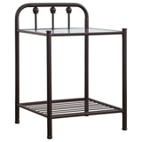 Coaster Livingston 1-shelf Nightstand with Glass Top Dark Bronze Default Title