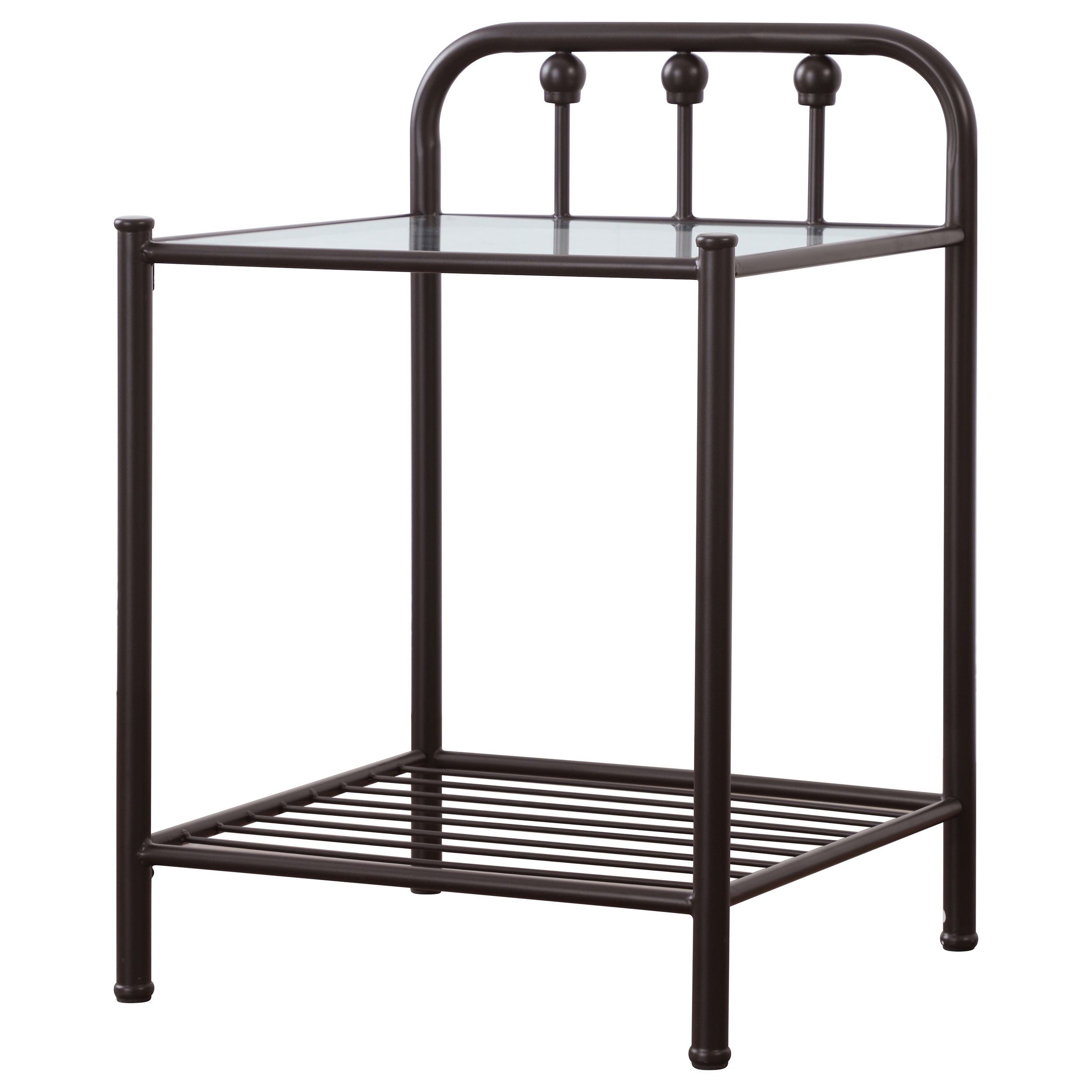 Coaster Livingston 1-shelf Nightstand with Glass Top Dark Bronze Default Title