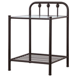 Coaster Livingston 1-shelf Nightstand with Glass Top Dark Bronze Default Title