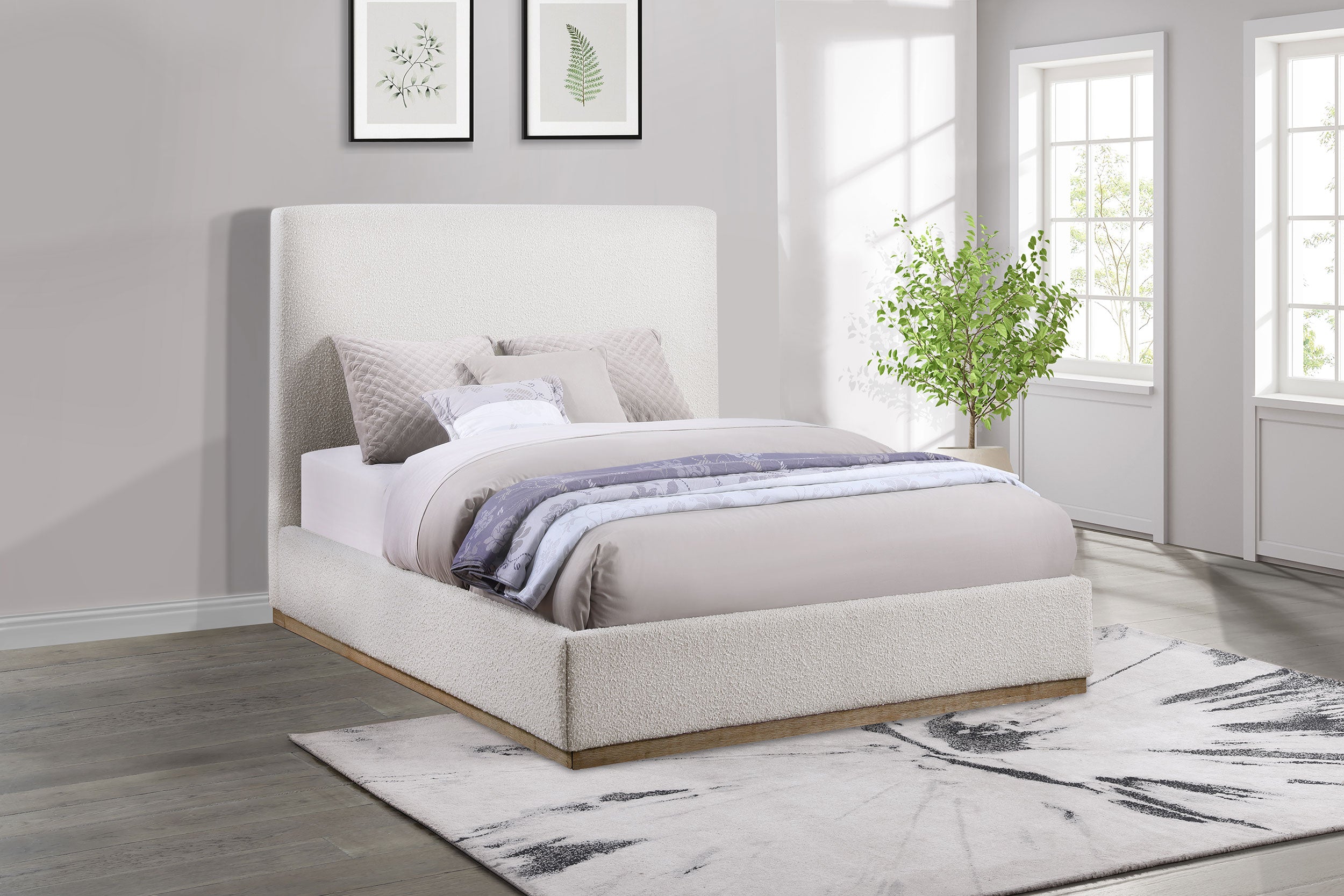 Coaster Knox Upholstered Platform Bed Cream King