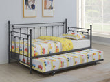 Coaster Nocus Spindle Metal Twin Daybed with Trundle Black