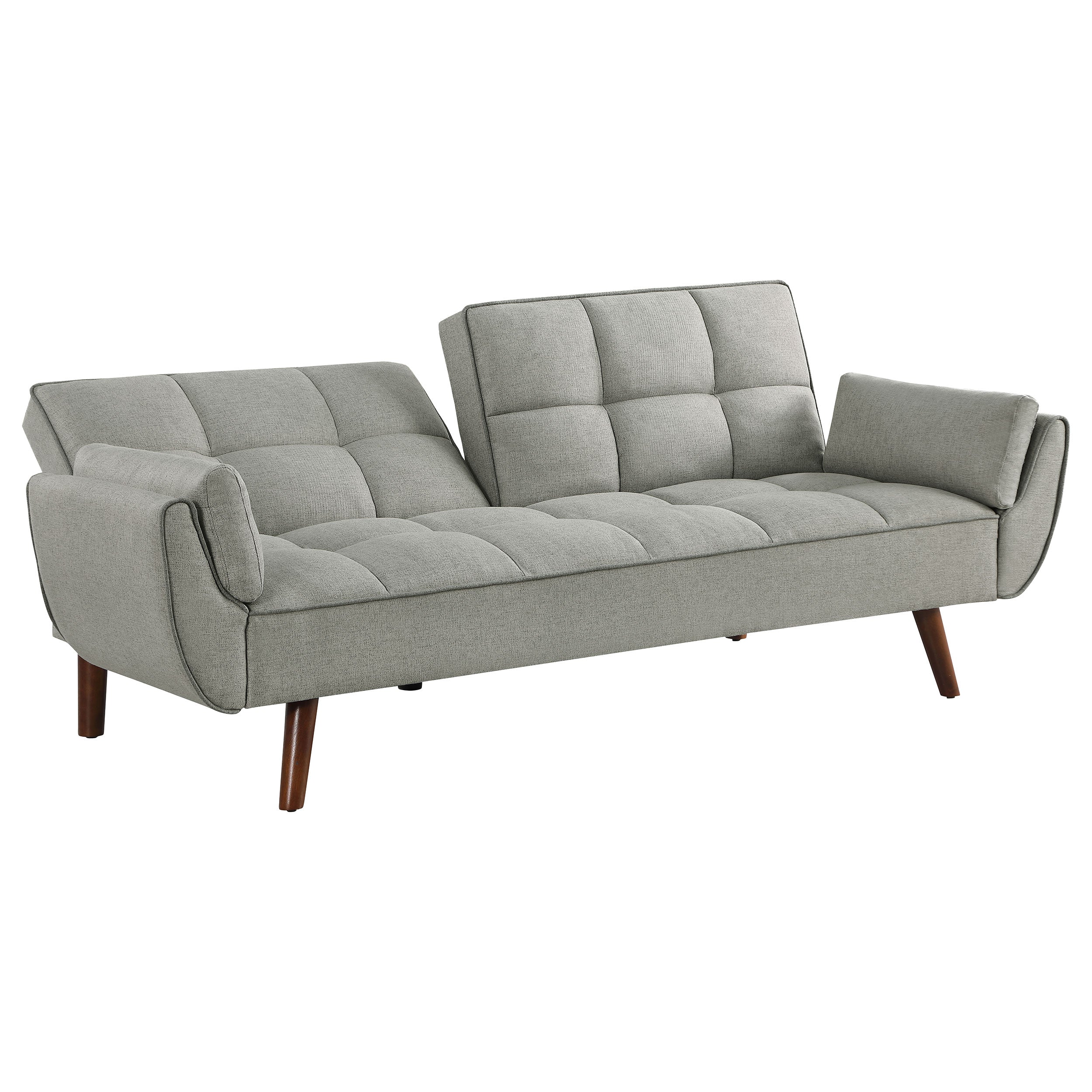 Coaster Caufield Upholstered Buscuit Tufted Covertible Sofa Bed Grey Default Title