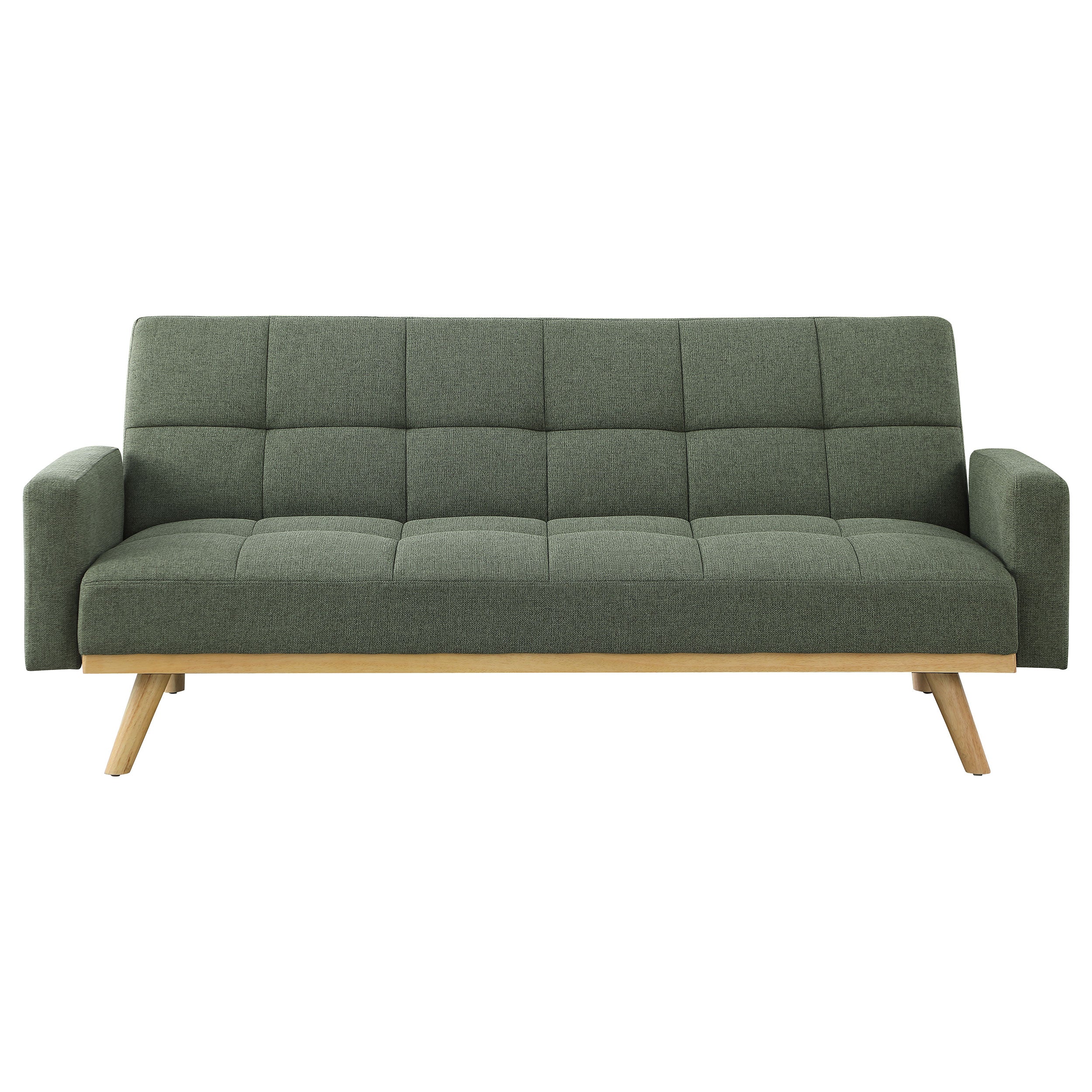 Coaster Kourtney Upholstered Track Arms Covertible Sofa Bed Sage Green Default Title