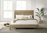 Coaster Zyla Woven Rattan Panel Bed Kubu Grey Eastern King