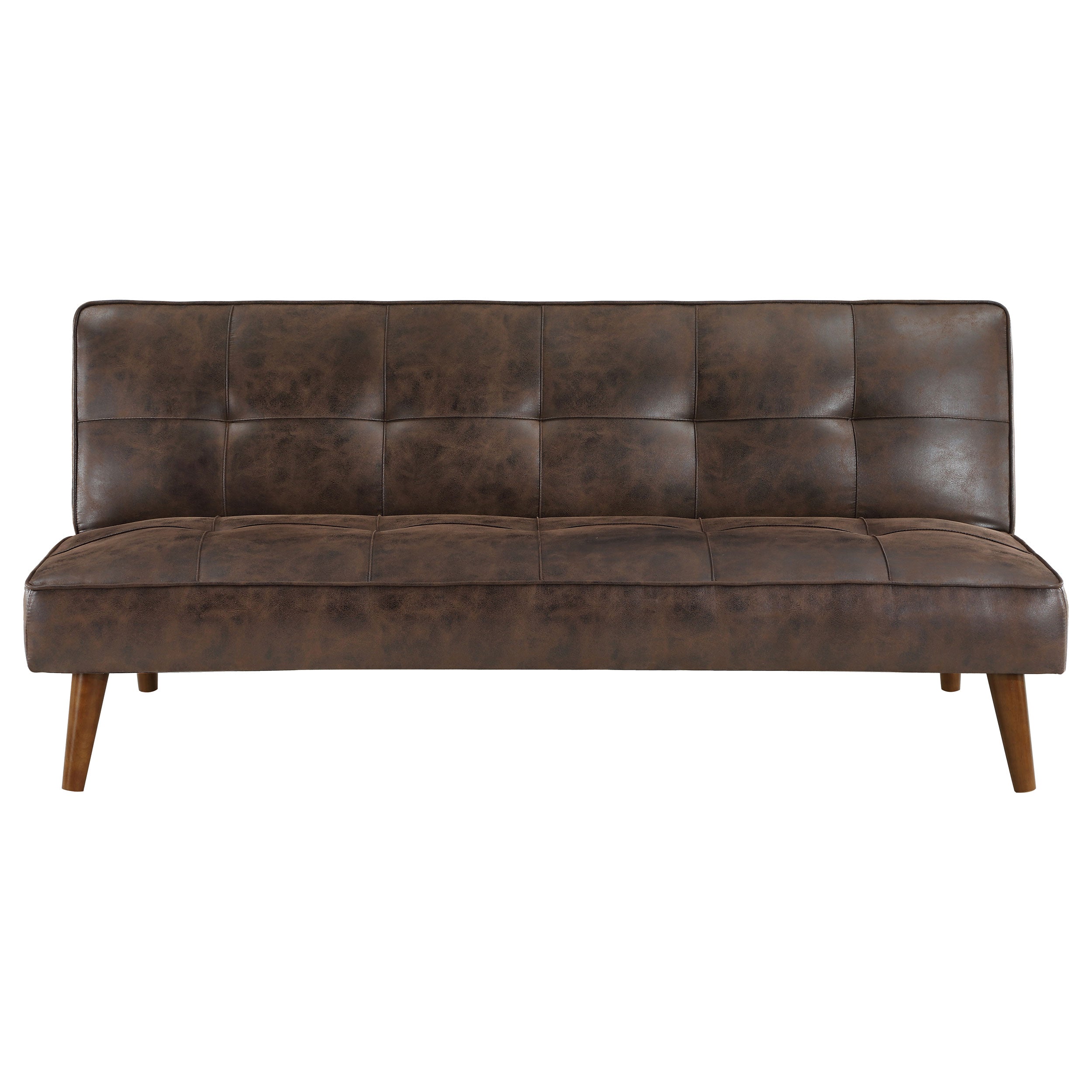 Coaster Jenson Multipurpose Upholstered Tufted Convertible Sofa Bed Saddle Brown Black