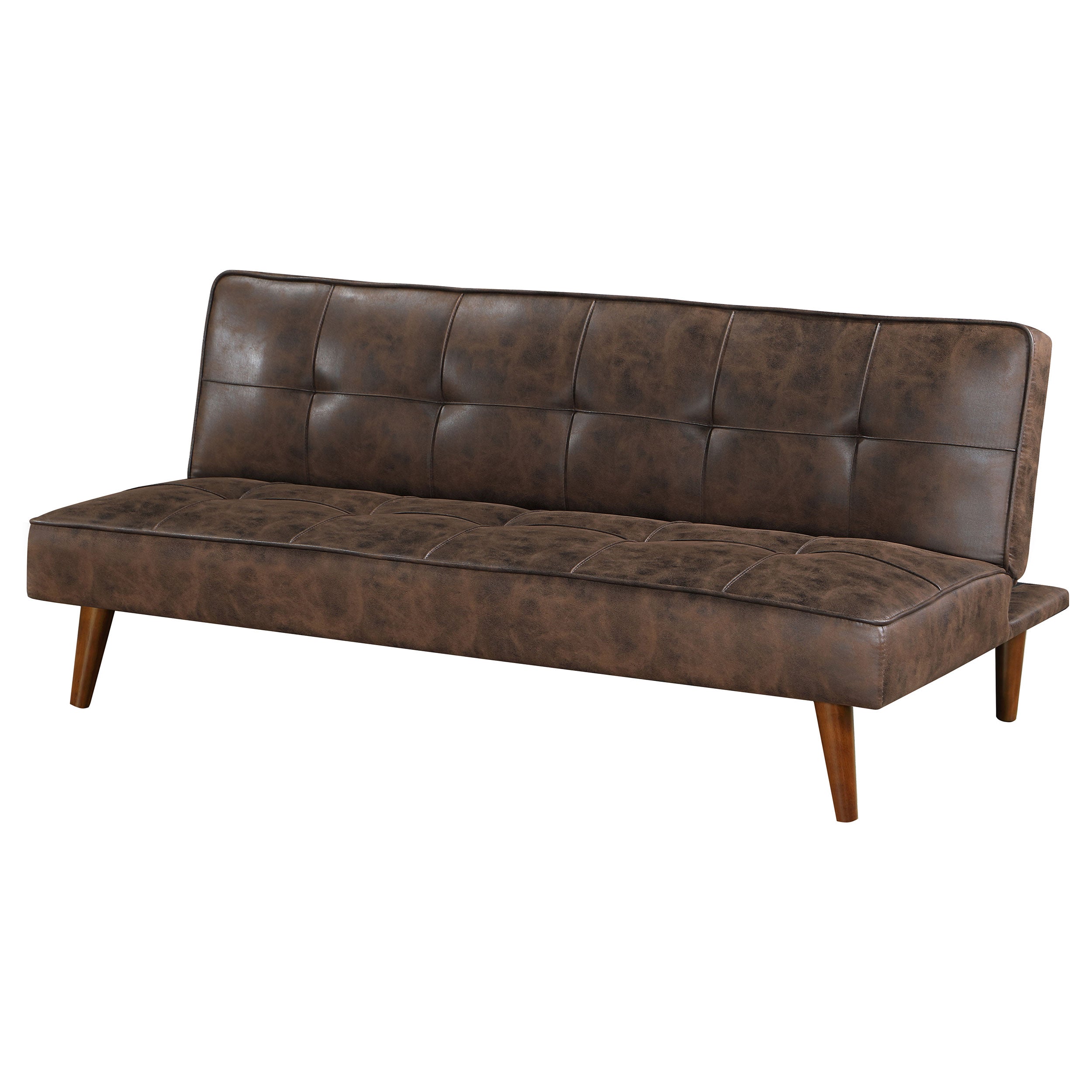 Coaster Jenson Multipurpose Upholstered Tufted Convertible Sofa Bed Saddle Brown Black