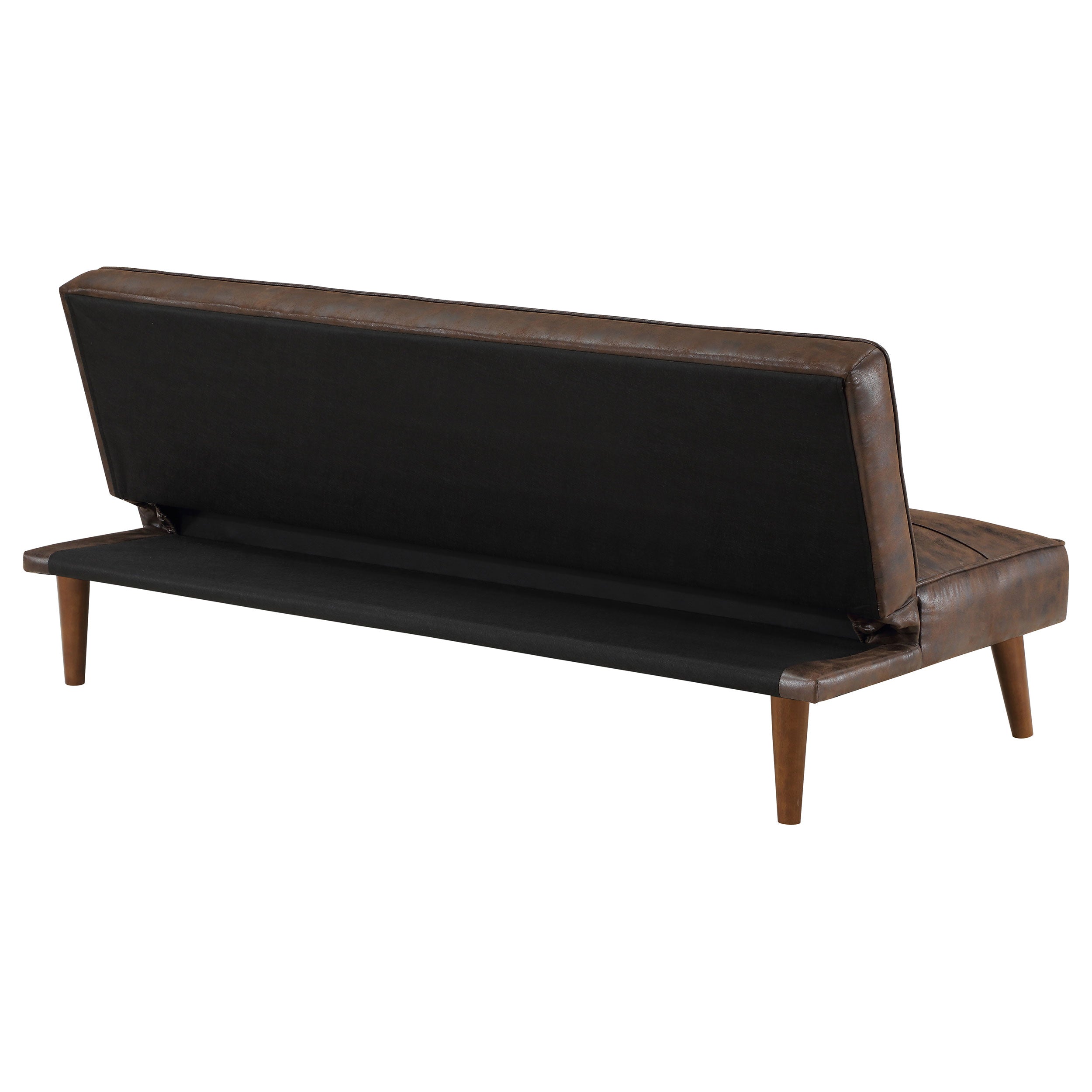 Coaster Jenson Multipurpose Upholstered Tufted Convertible Sofa Bed Saddle Brown Black