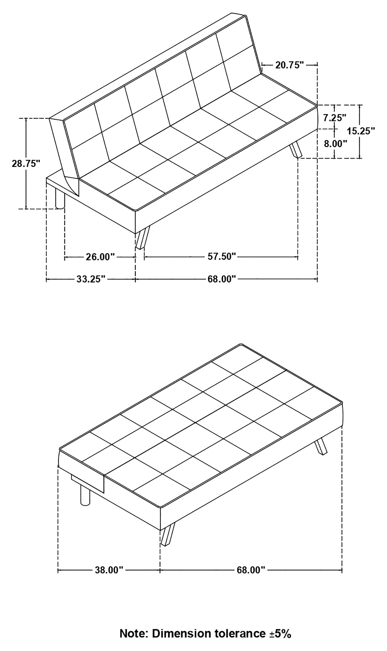 Coaster Joel Upholstered Tufted Sofa Bed Default Title