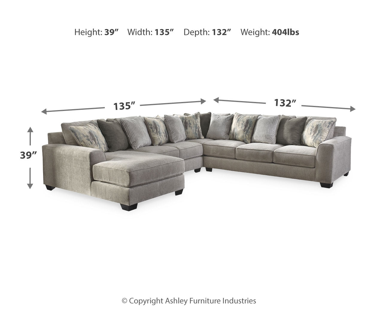 Ardsley 3-Piece Sectional with Ottoman