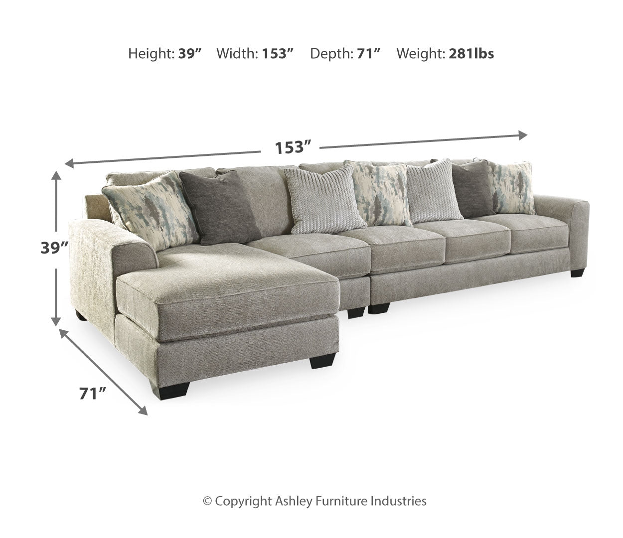 Ardsley 3-Piece Sectional with Chaise