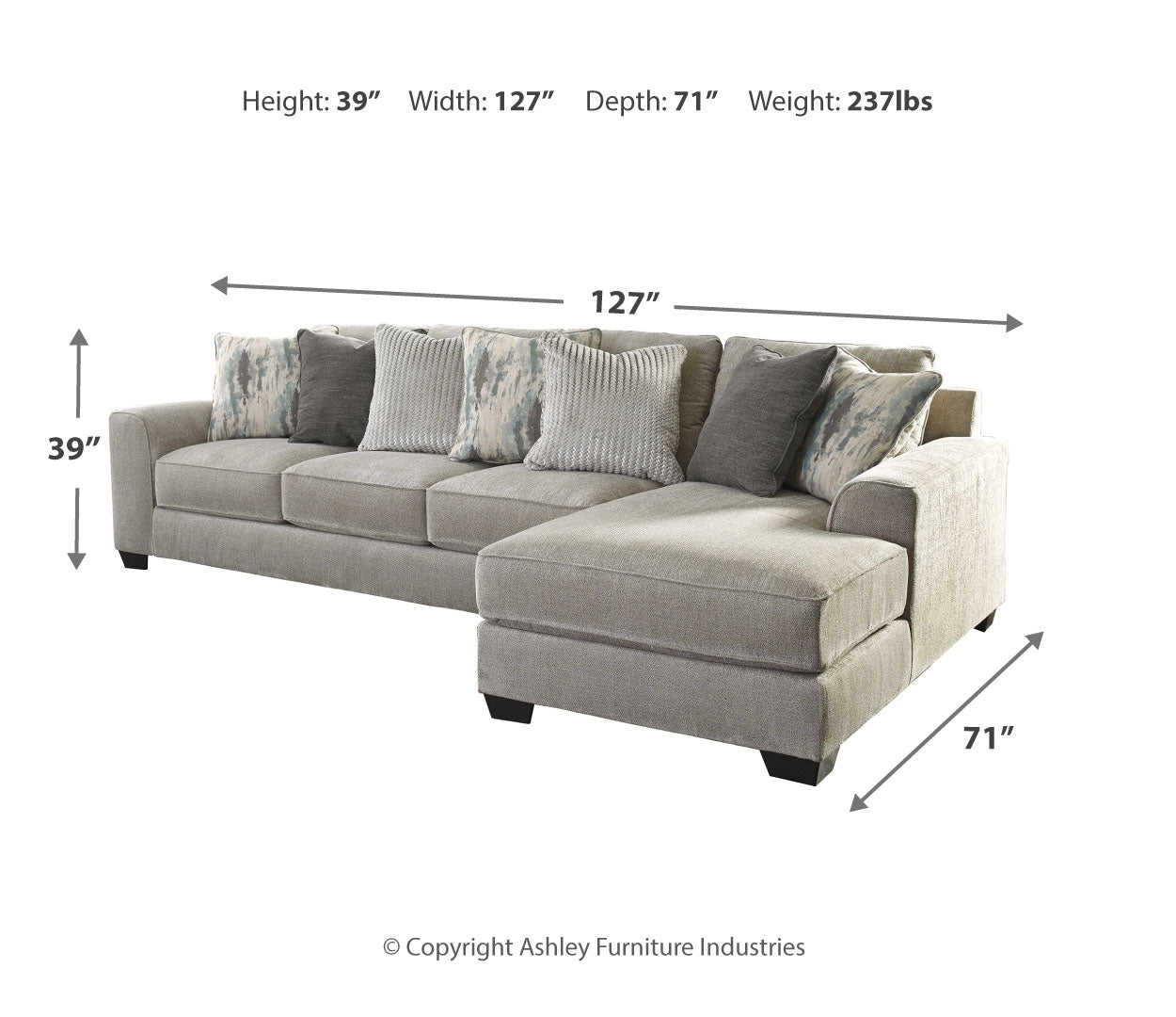 Ardsley 2-Piece Sectional with Ottoman