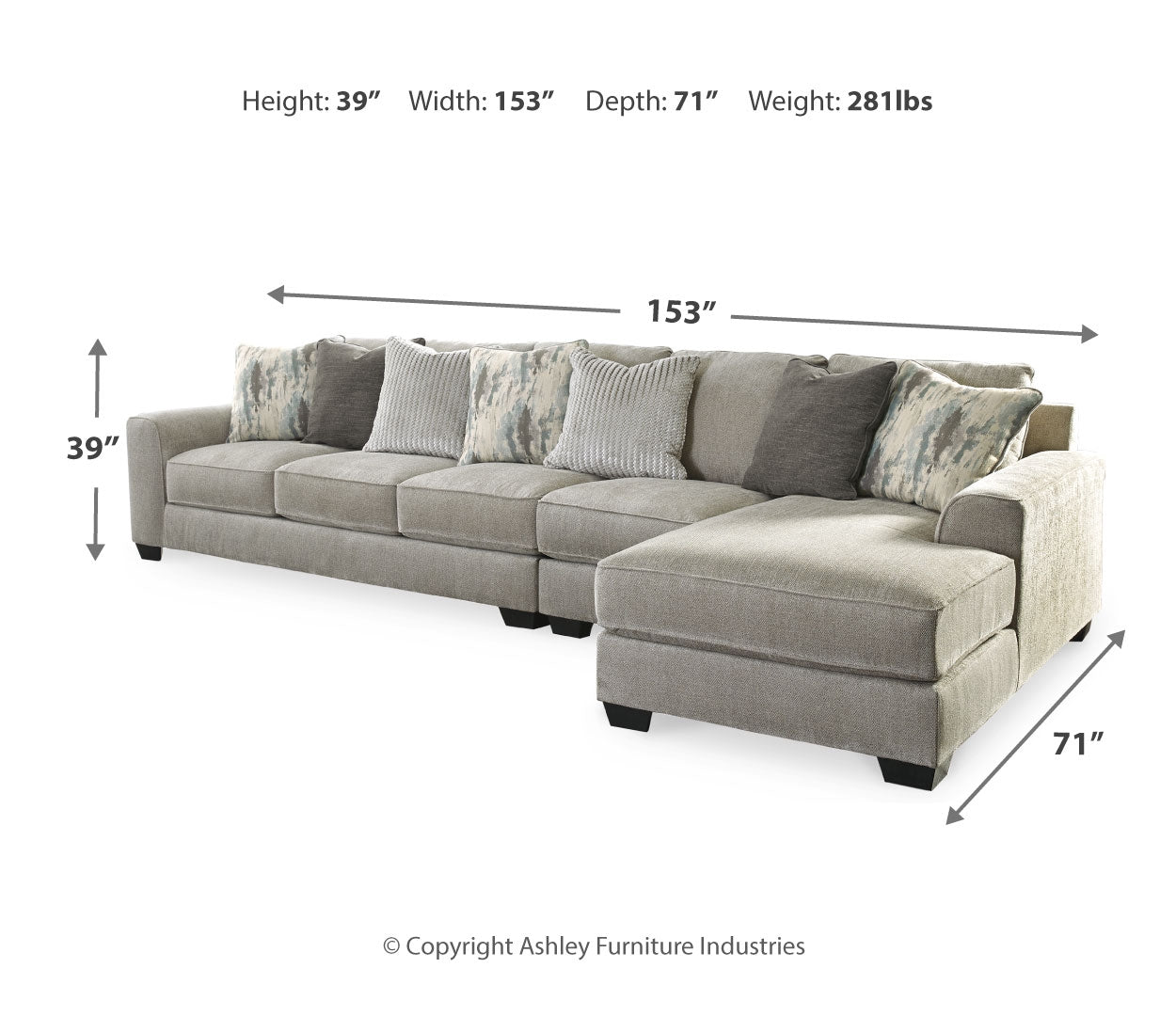 Ardsley 3-Piece Sectional with Chaise