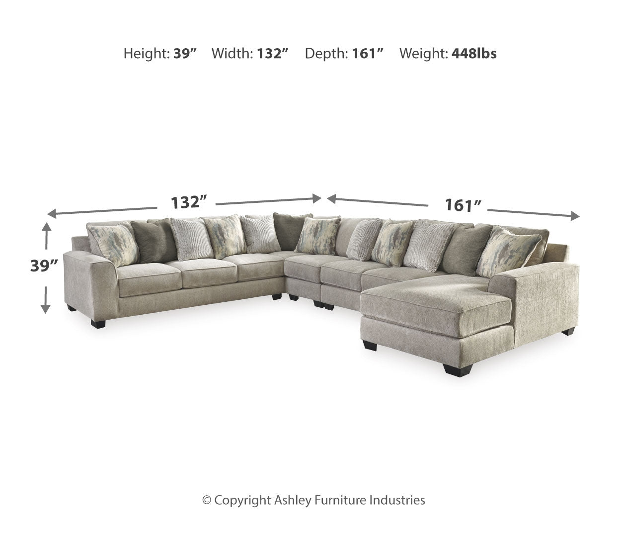 Ardsley 5-Piece Sectional with Chaise