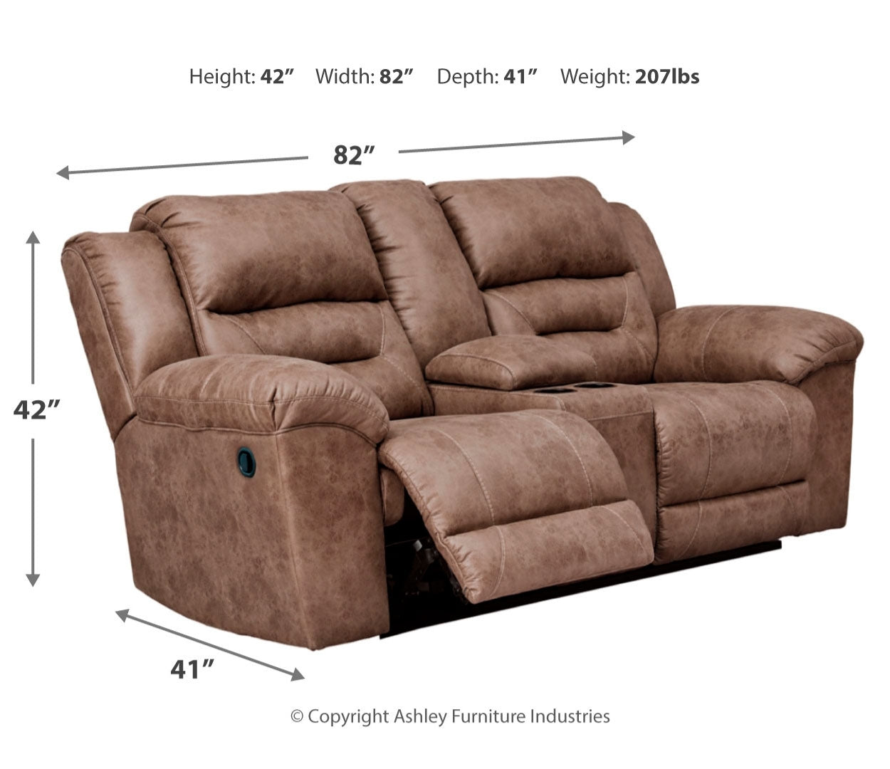 Stoneland DBL Rec Loveseat w/Console