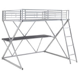 Coaster Hyde Full Workstation Loft Bed Silver Default Title