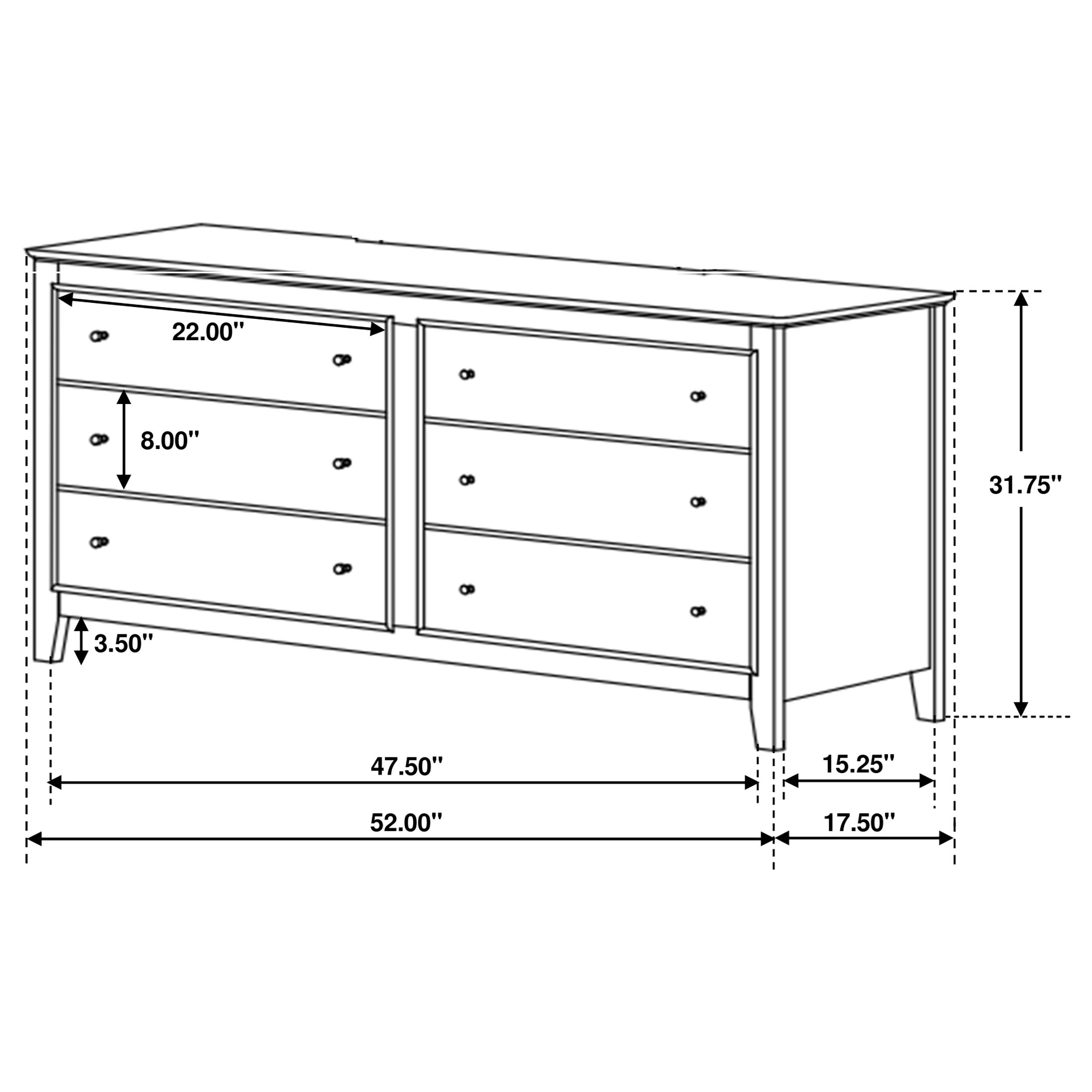 Coaster Selena 6-drawer Dresser Cream White Default Title