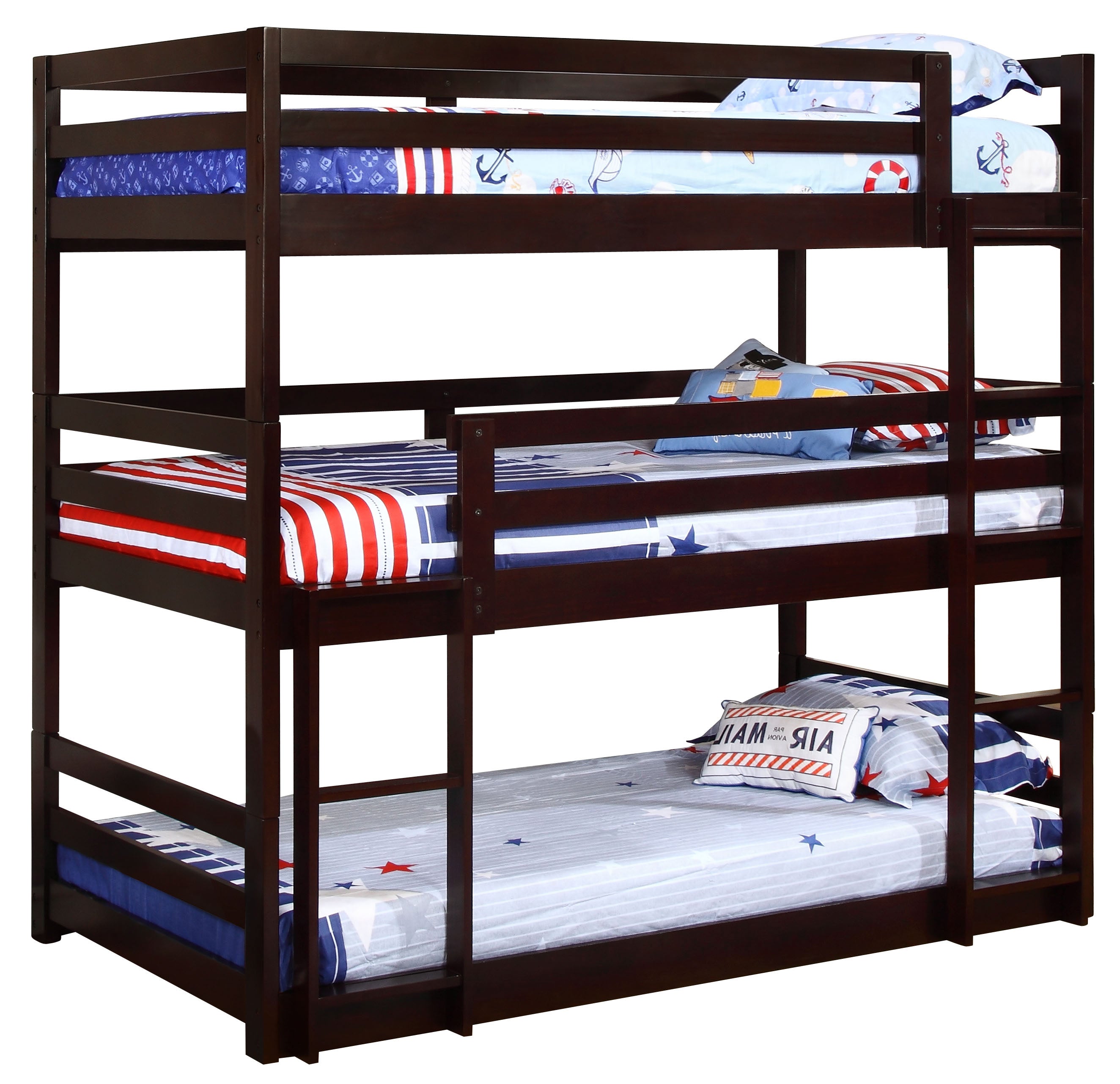 Coaster Sandler Twin Triple Bunk Bed Cappuccino Default Title