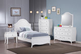 Coaster Dominique Bedroom Set with Arched Headboard White Full Set of 5