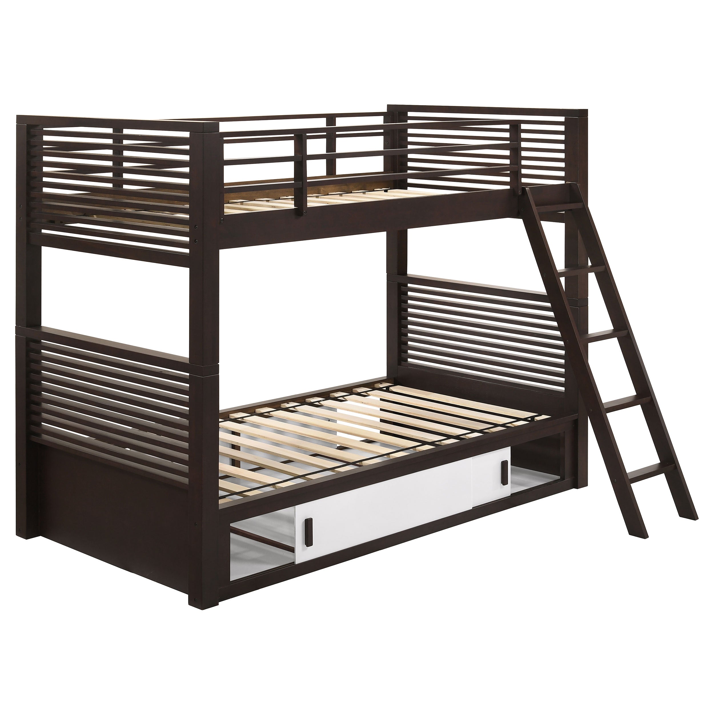 Coaster Oliver Twin Over Twin Bunk Bed Java Default Title