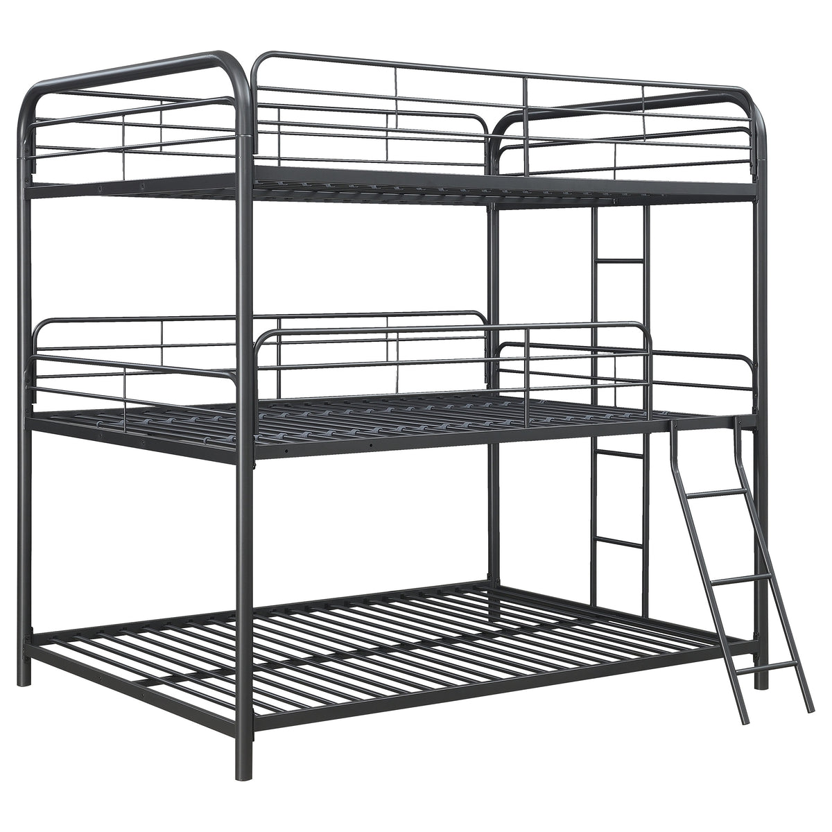 Coaster Garner Triple Full Bunk Bed with Ladder Gunmetal Default Title