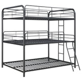 Coaster Garner Triple Full Bunk Bed with Ladder Gunmetal Default Title