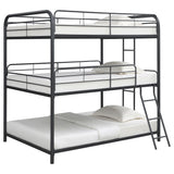 Coaster Garner Triple Full Bunk Bed with Ladder Gunmetal Default Title