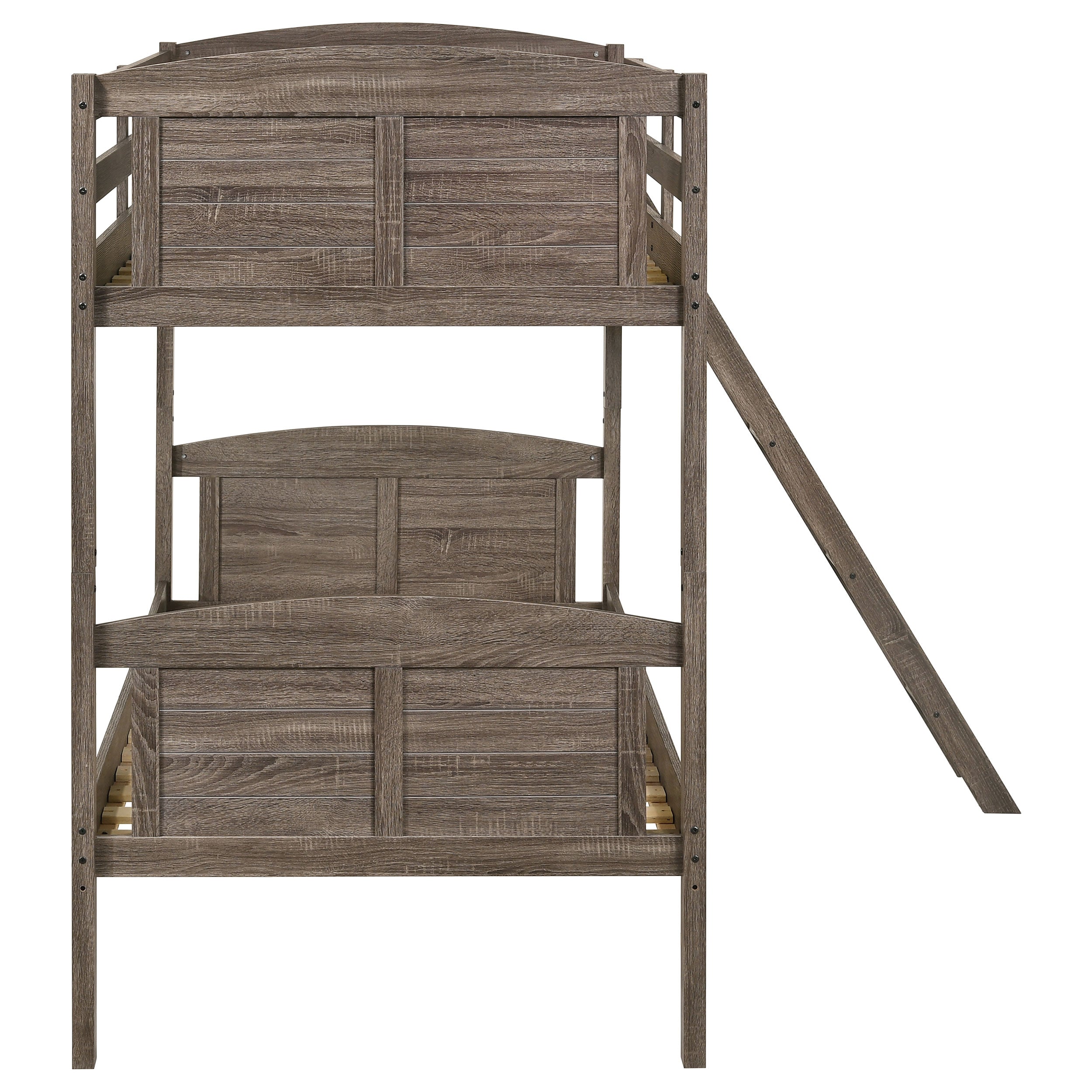 Coaster Flynn Twin Over Twin Bunk Bed Weathered Brown Default Title