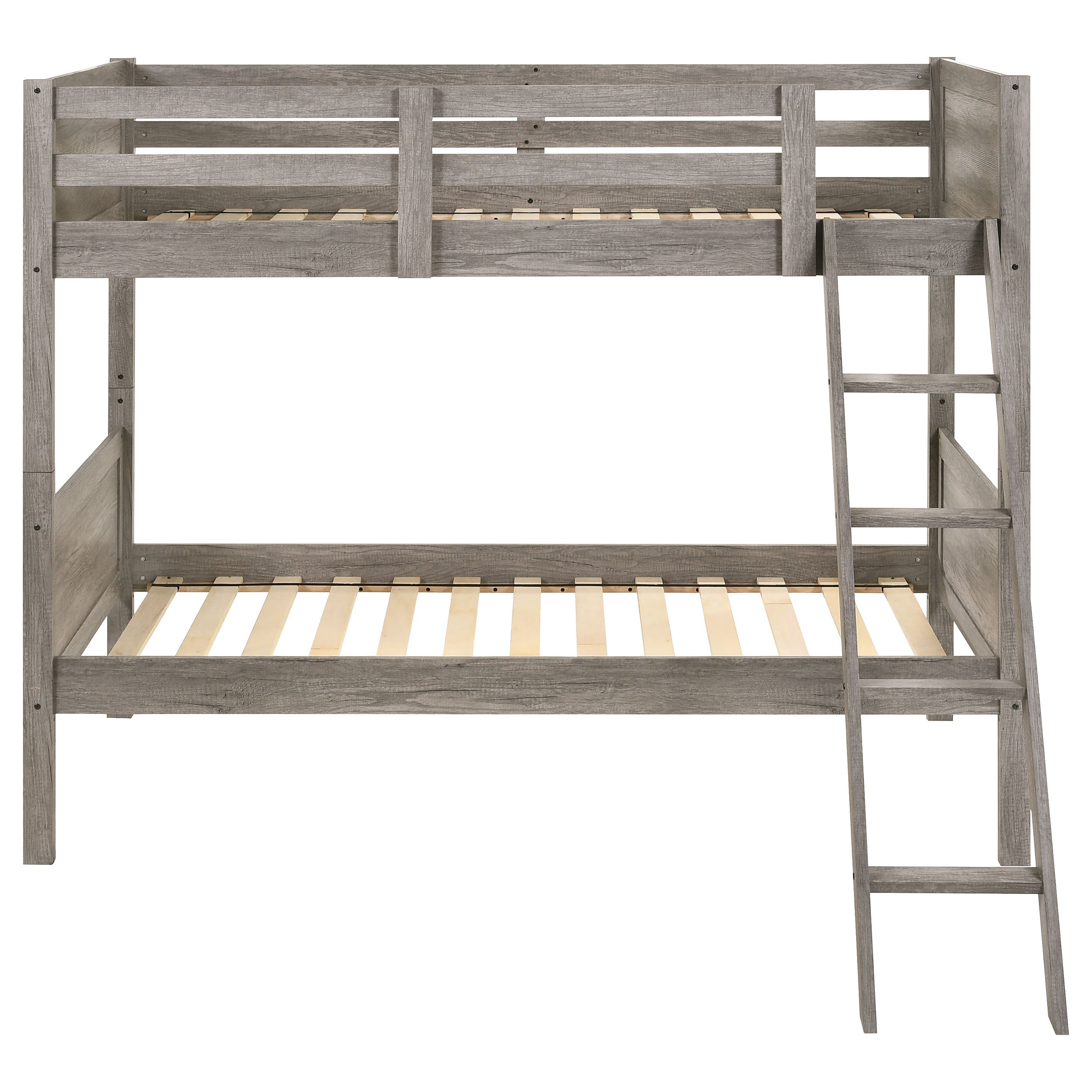 Coaster Ryder Twin Over Twin Bunk Bed Weathered Taupe Default Title