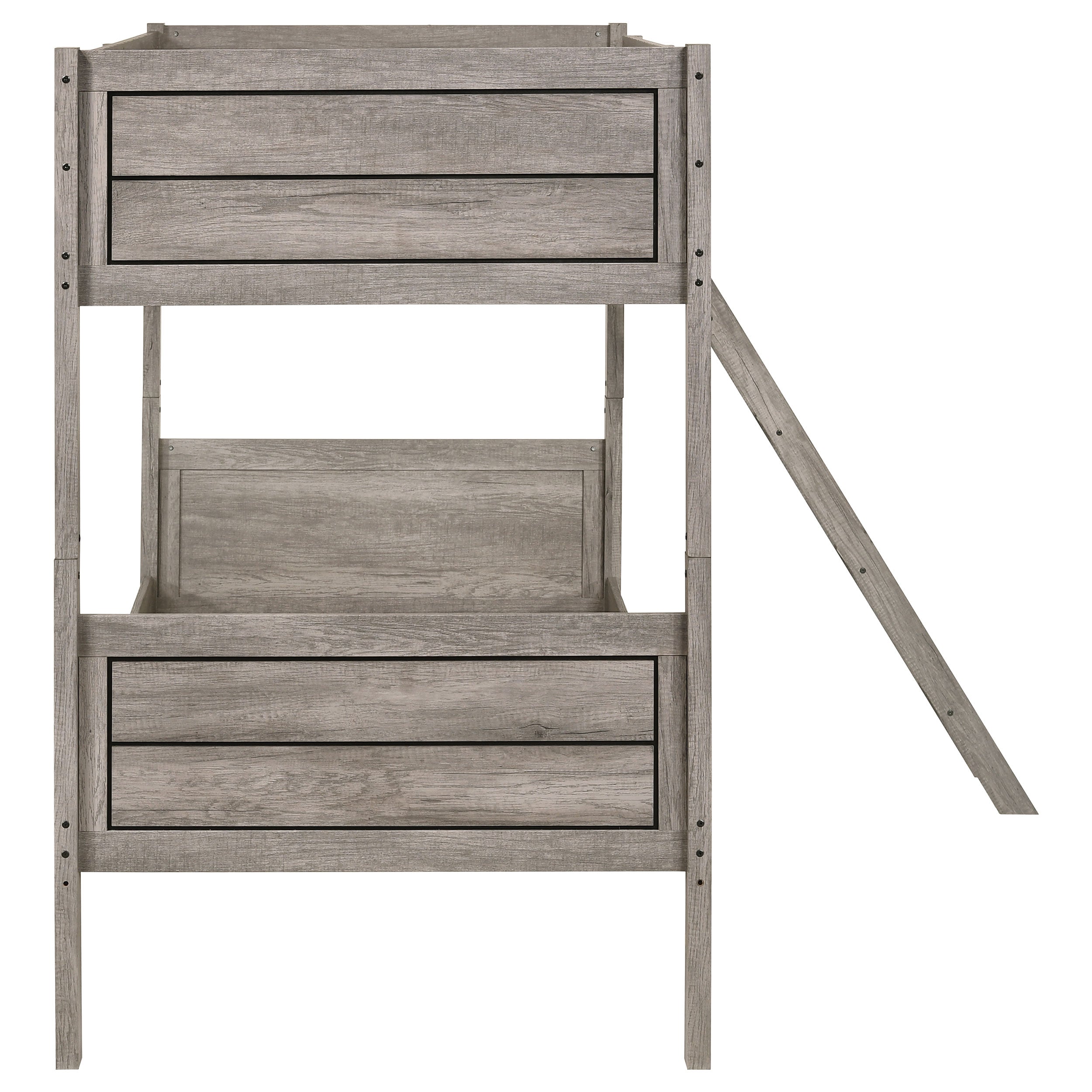 Coaster Ryder Twin Over Twin Bunk Bed Weathered Taupe Default Title