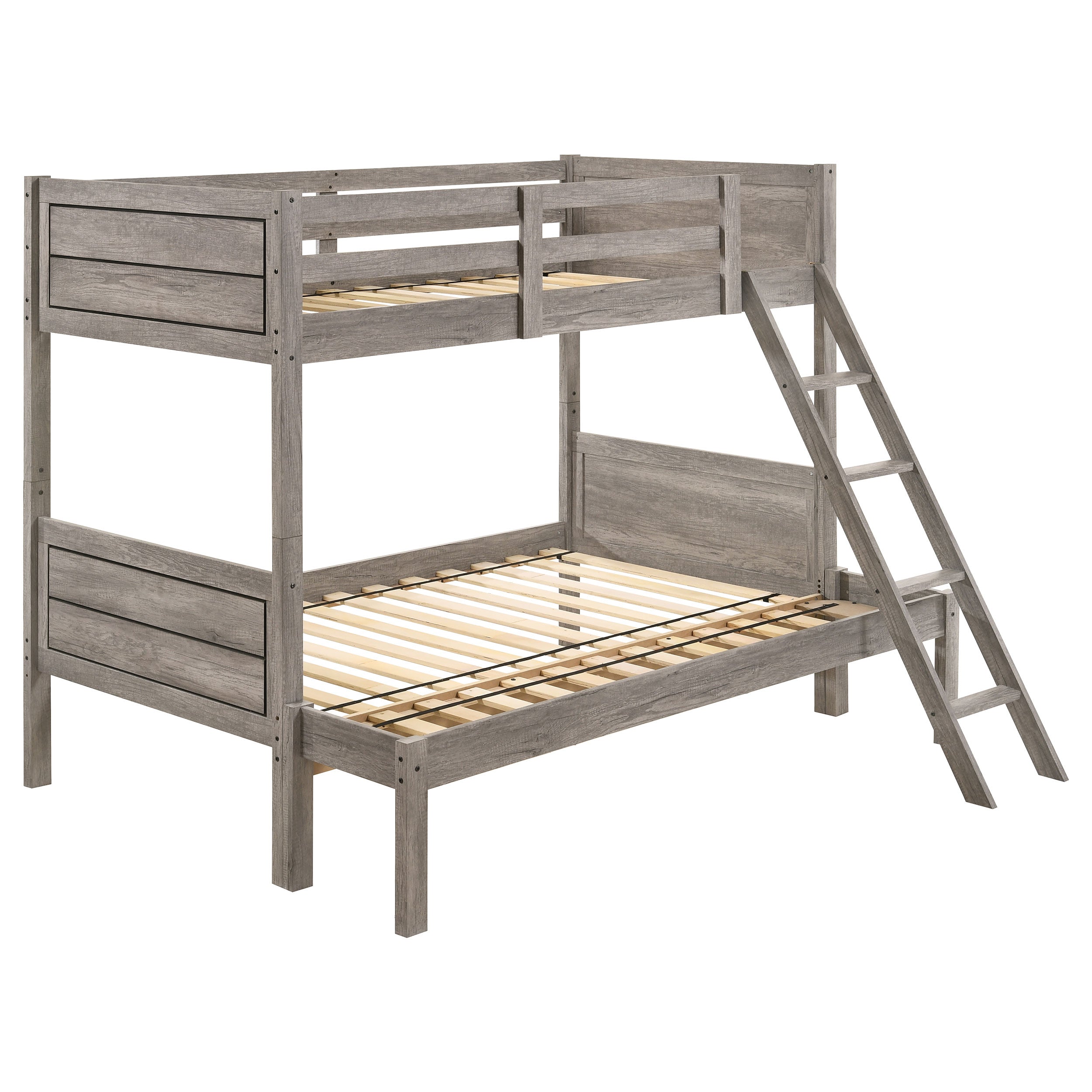 Coaster Ryder Twin Over Full Bunk Bed Weathered Taupe Default Title