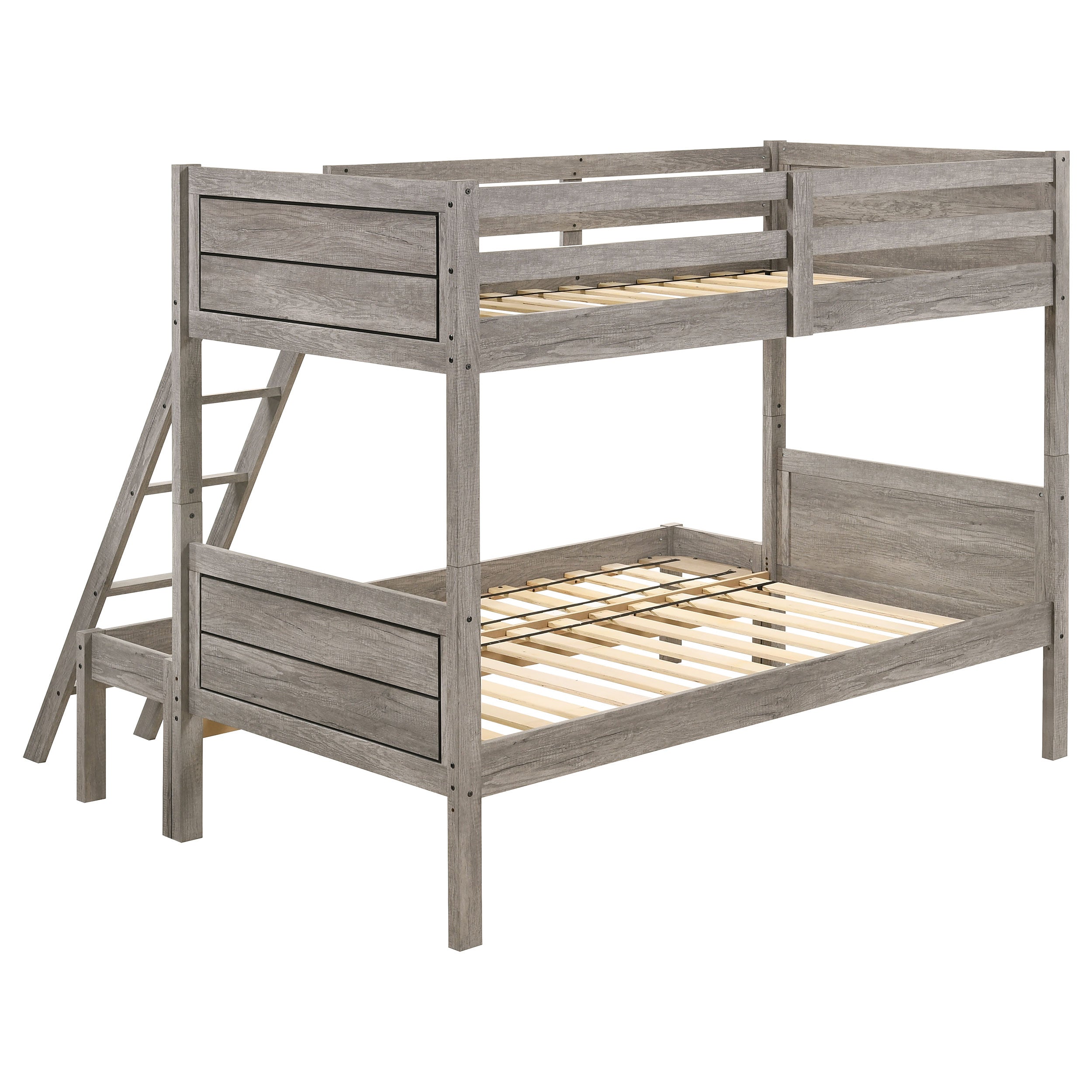 Coaster Ryder Twin Over Full Bunk Bed Weathered Taupe Default Title