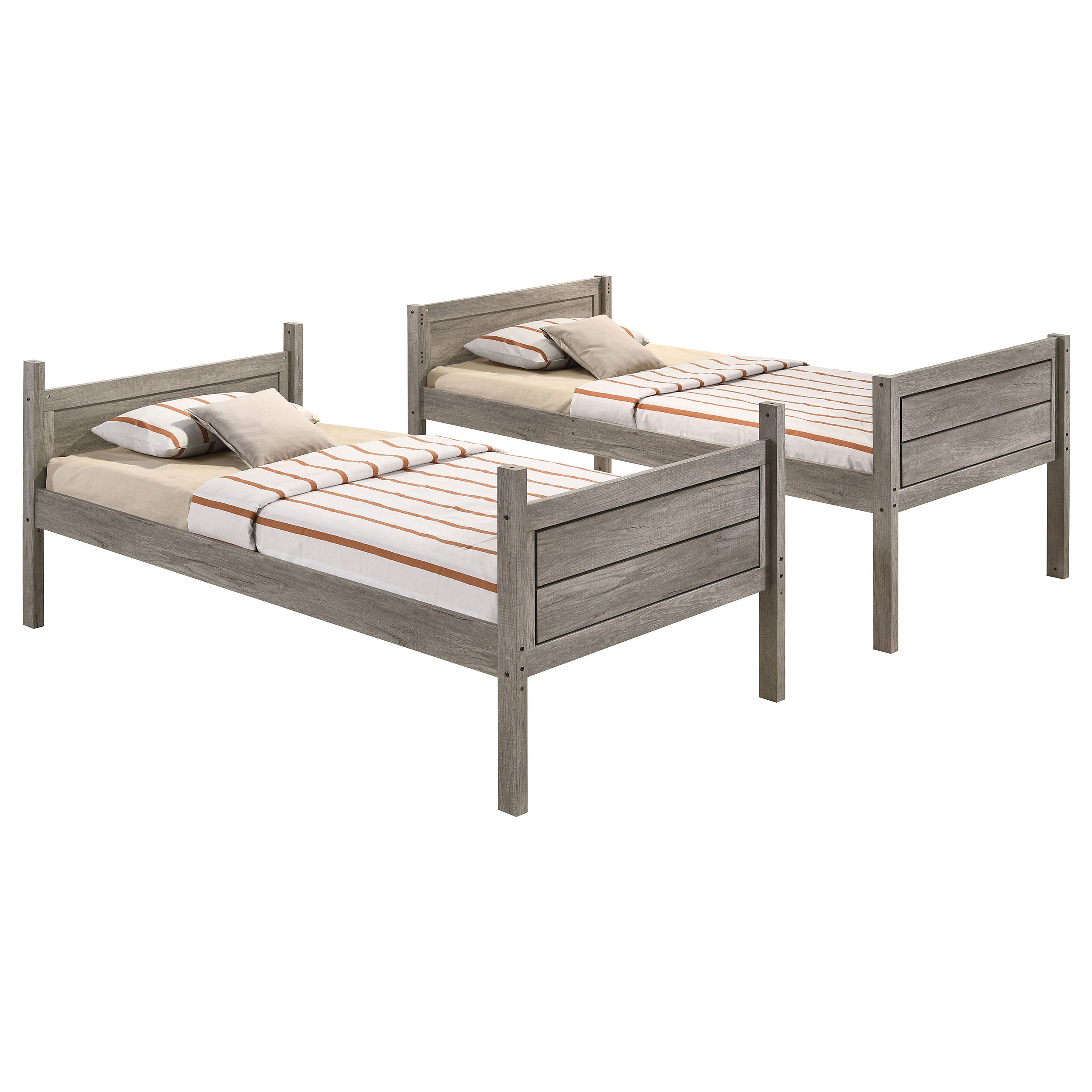 Coaster Ryder Twin Over Full Bunk Bed Weathered Taupe Default Title