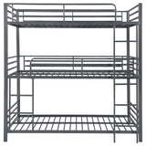 Coaster Maynard Metal Triple Twin Bunk Bed Gunmetal Default Title