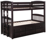 Coaster Kensington Twin Over Twin Bunk Bed with Trundle Cappuccino Default Title