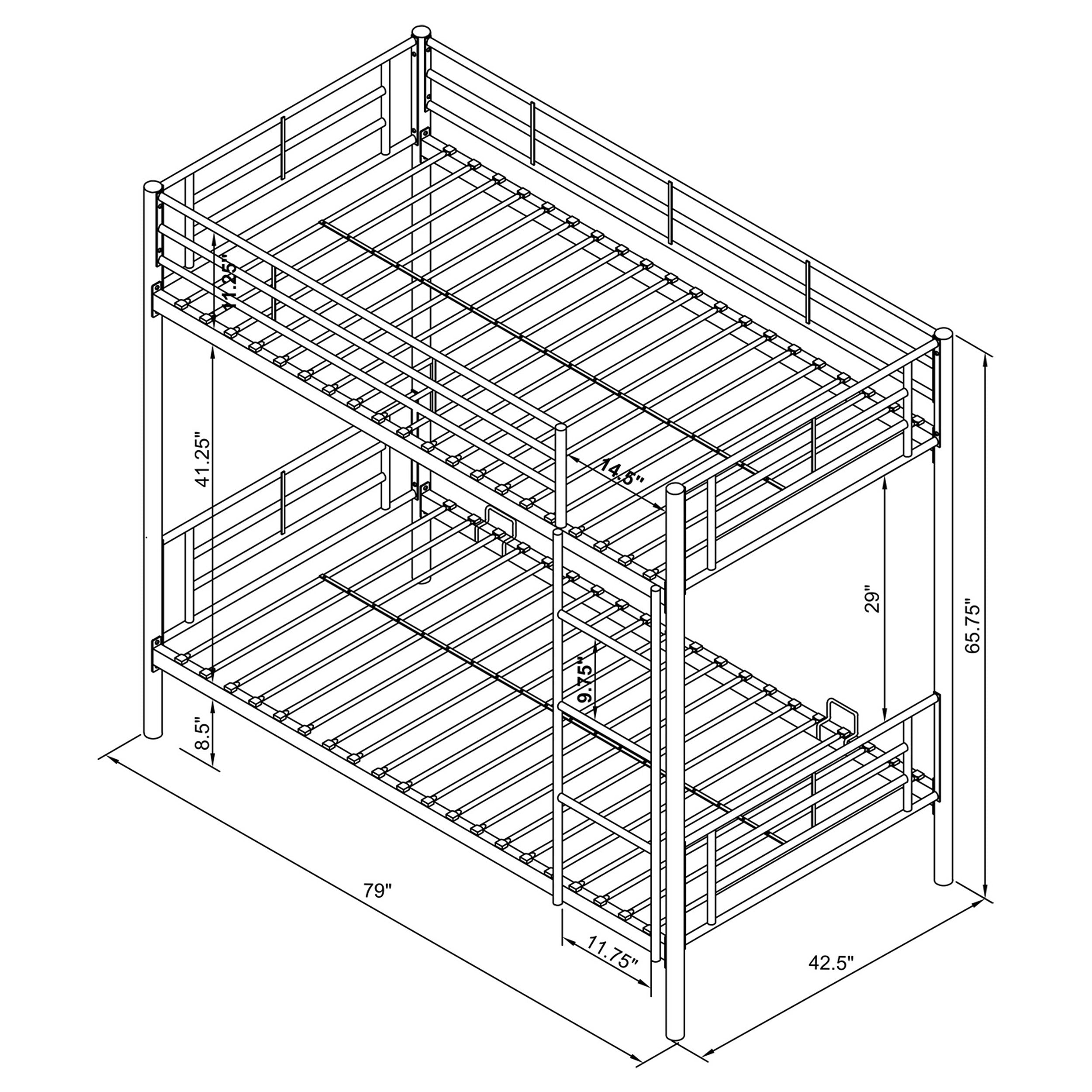 Coaster Hayward Twin Over Twin Bunk Bed Black Default Title