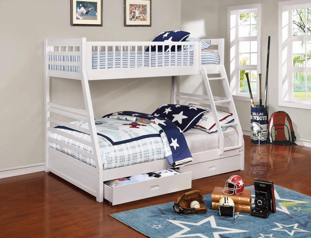 Coaster Ashton Twin Over Full 2-drawer Bunk Bed Navy Blue Brown