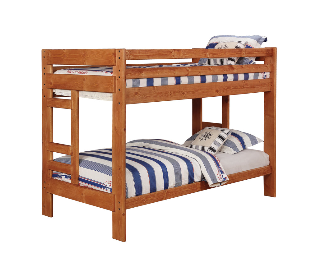 Coaster Wrangle Hill Twin Over Twin Bunk Bed Amber Wash Default Title