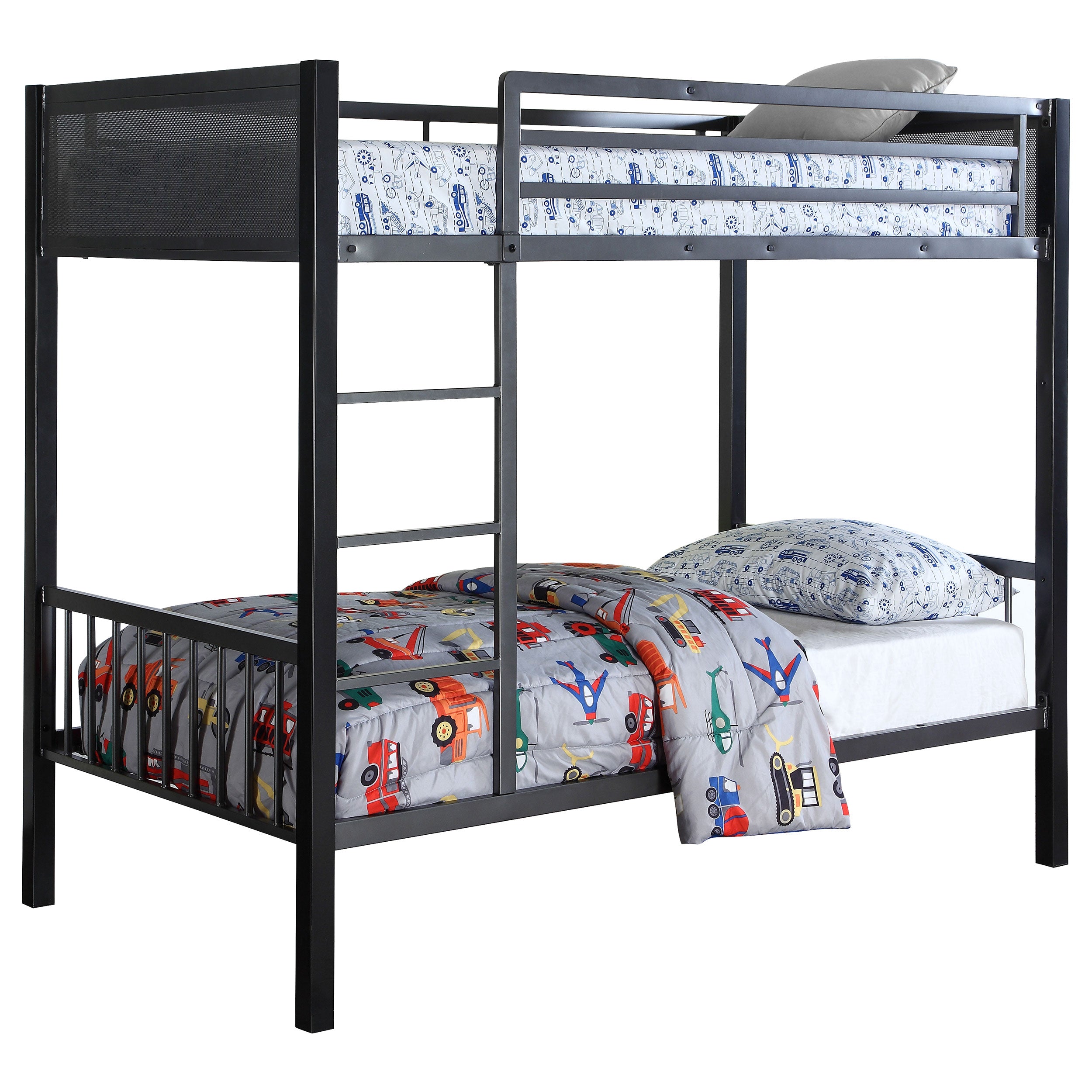 Coaster Meyers 2-piece Metal Twin Over Twin Bunk Bed Set Black and Gunmetal Default Title