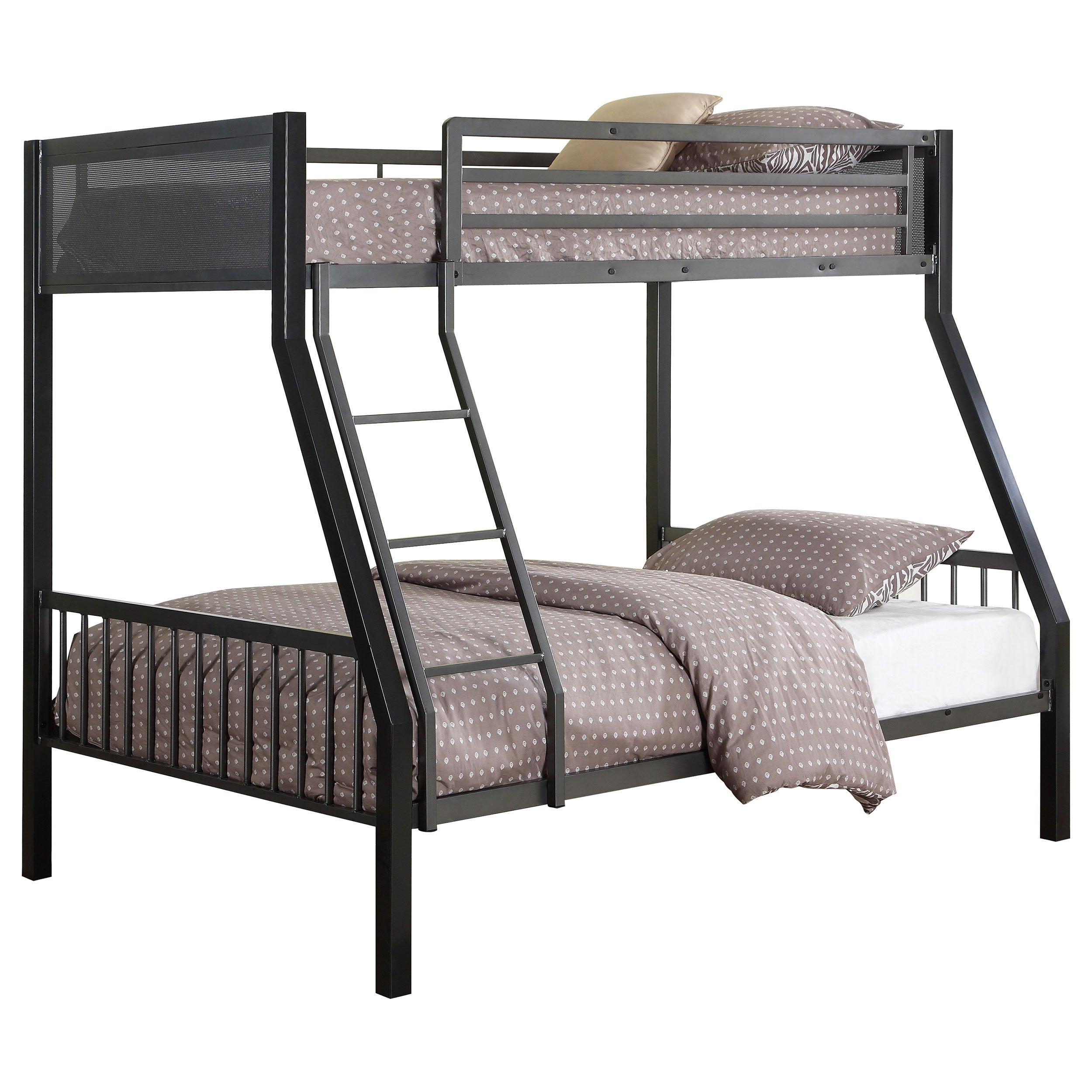 Coaster Meyers Twin Over Full Metal Bunk Bed Black and Gunmetal Default Title