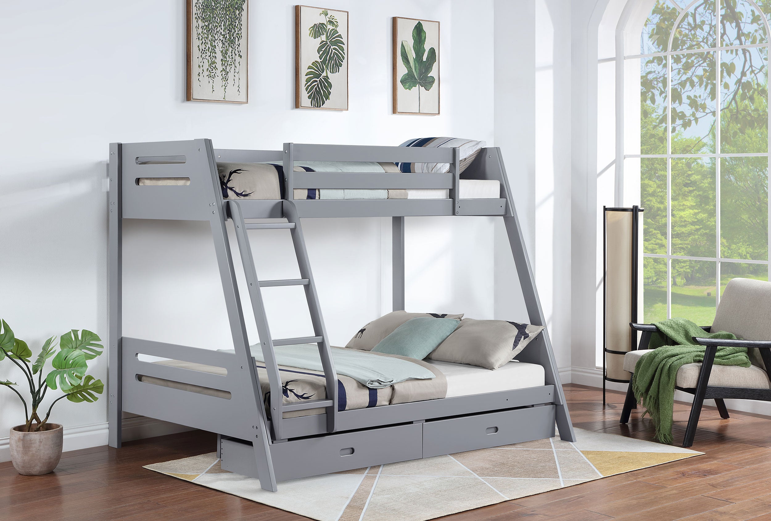 Coaster Anica 3-shelf Wood Twin Loft Bed Black Grey