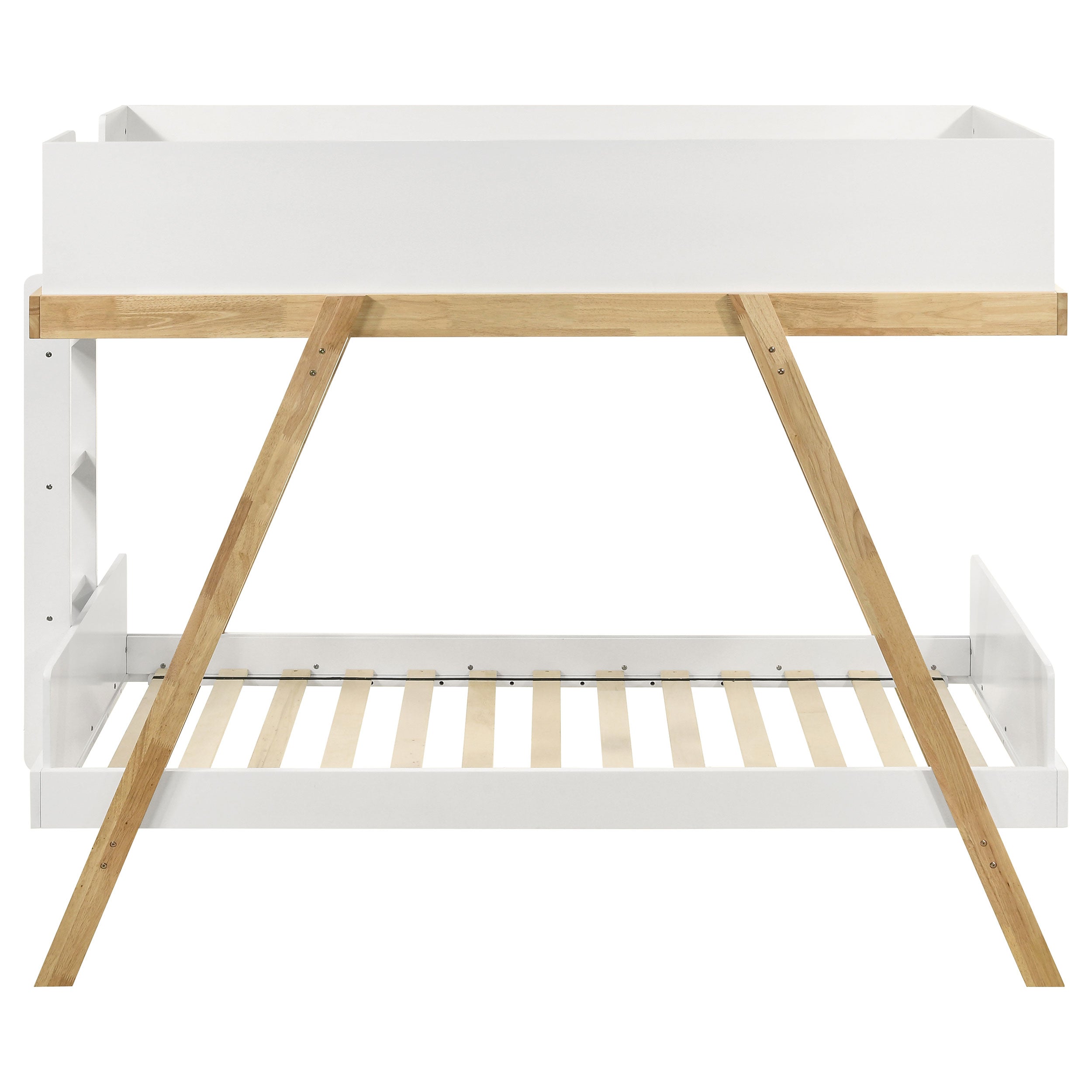 Coaster Frankie Wood Twin Over Twin Bunk Bed White and Natural Grey