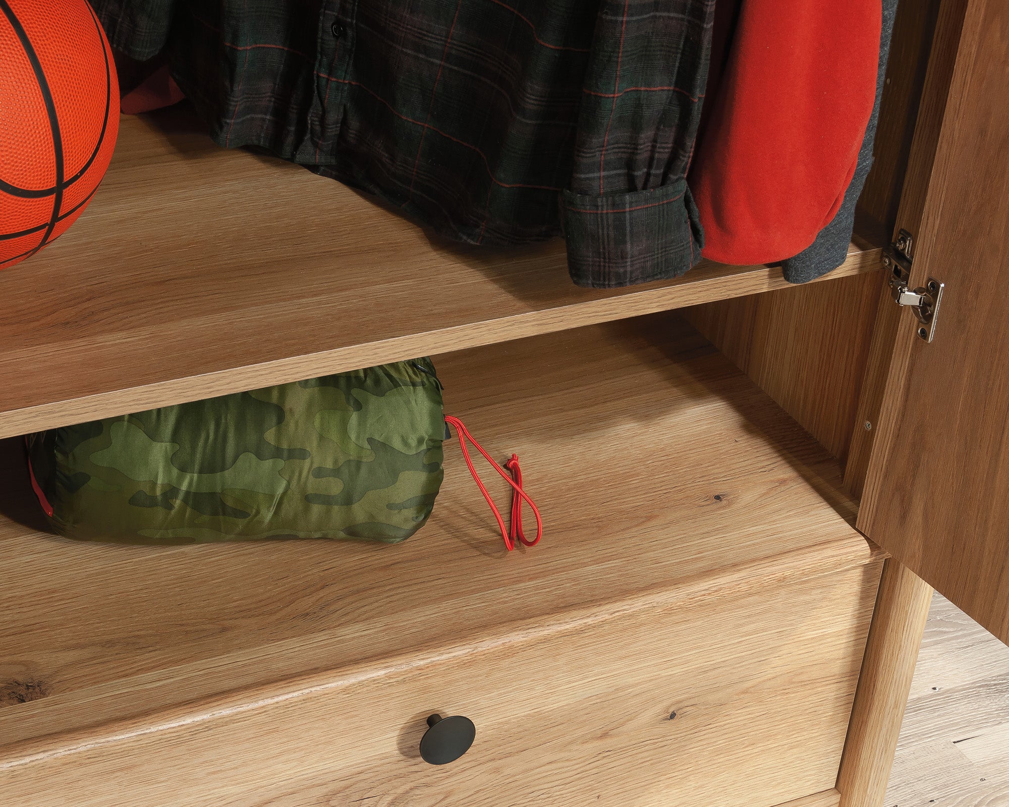 Dover Edge  Bedroom Armoire with Drawer in Timber Oak