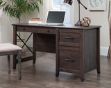 Carson Forge  Single Pedestal Desk with Drawers, Coffee Oak