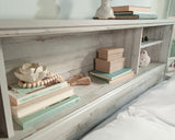 River Ranch Full/Queen Bookcase Headboard White Plank