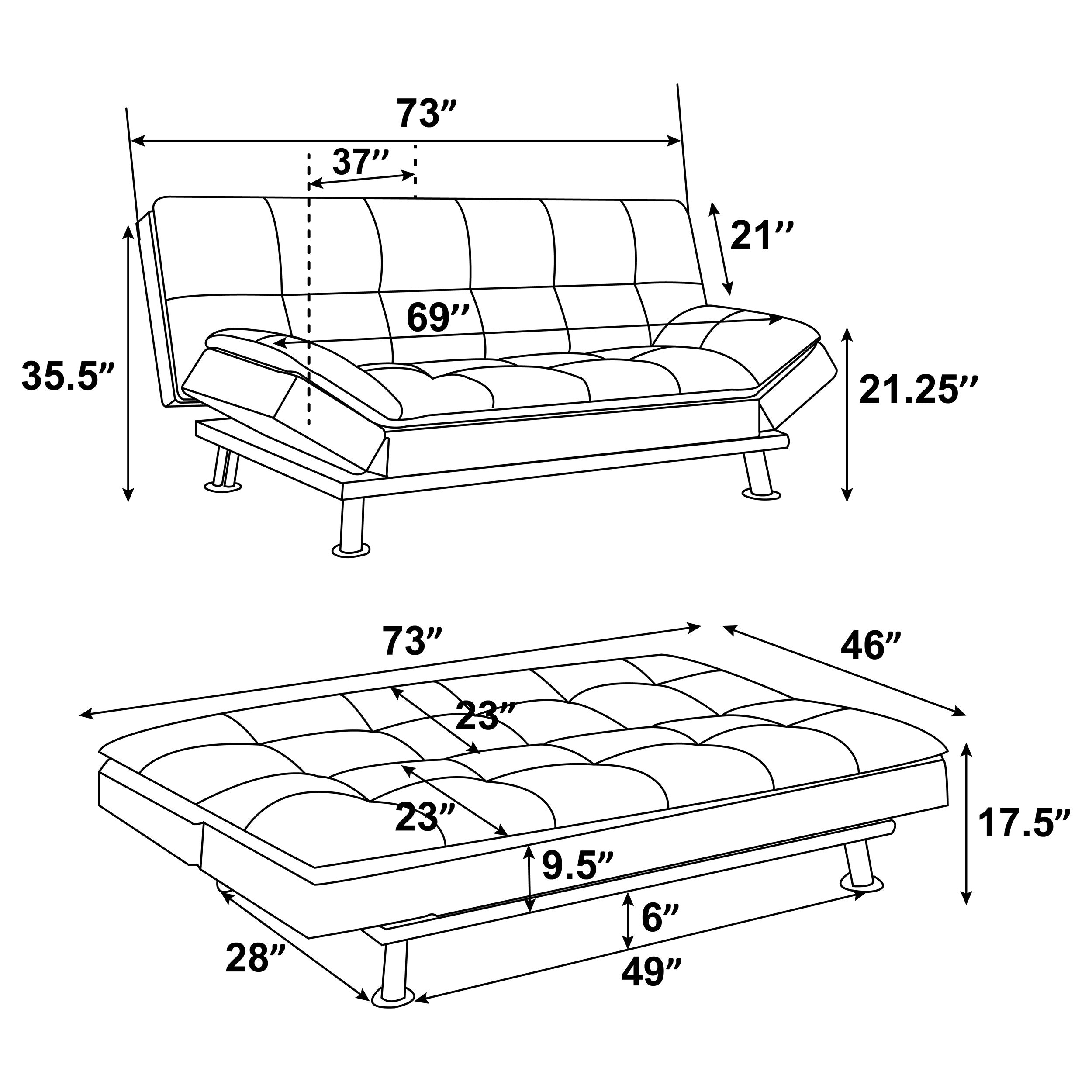 Coaster Dilleston Tufted Back Upholstered Sofa Bed Grey Default Title