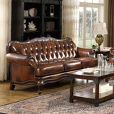 Coaster Victoria Rolled Arm Sofa Tri-tone and Brown Default Title